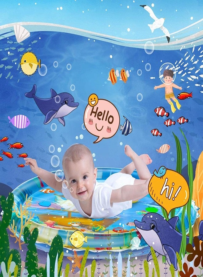 YKXIMS Inflatable Ocean Theme Water Play Mat, Round Shape, Indoor Outdoor Activity Centre for Infants and Toddlers, 3-24 Months(Pack of 1) - Image 4