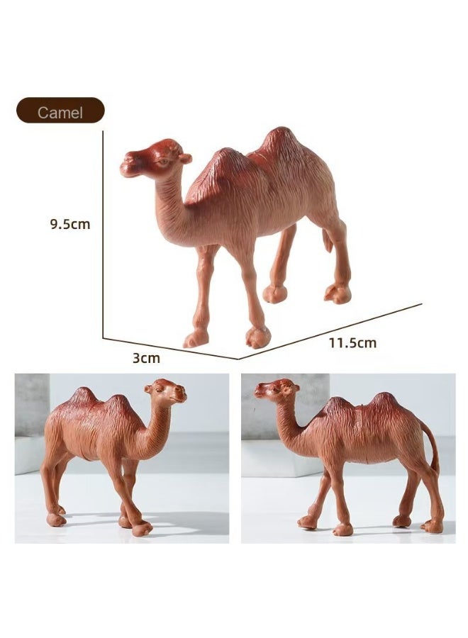 NIBEMINENT Children's Realistic Wild Animal Toy Set - Hippo, Rhino, Camel, Elephant, Panda Figurines