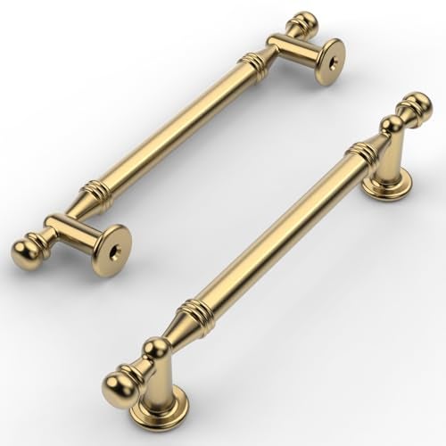 Amerdeco 10 Pack Champagne Bronze Cabinet Pulls 5 Inch128mm Hole Center Drawer Pulls Cabinet Hardware Kitchen Cabinet Handles for Bathroom ZH0083 - Image 3