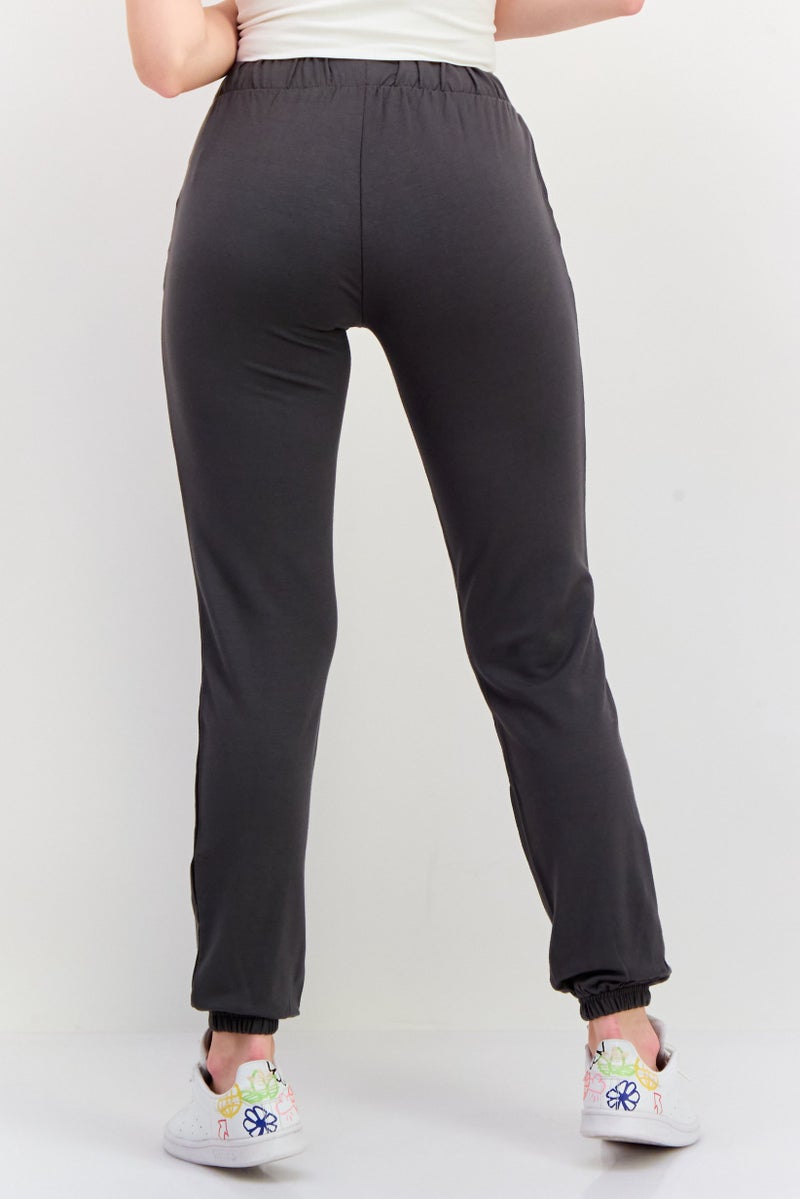 KANGOL Women Regular Fit Brand Logo Jogger Pants, Grey - Image 3