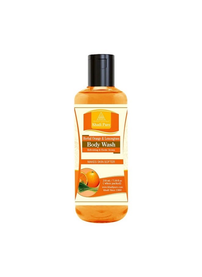 Khadi Pure Herbal Orange & Lemongrass Body Wash, 210 Ml  - Image 1