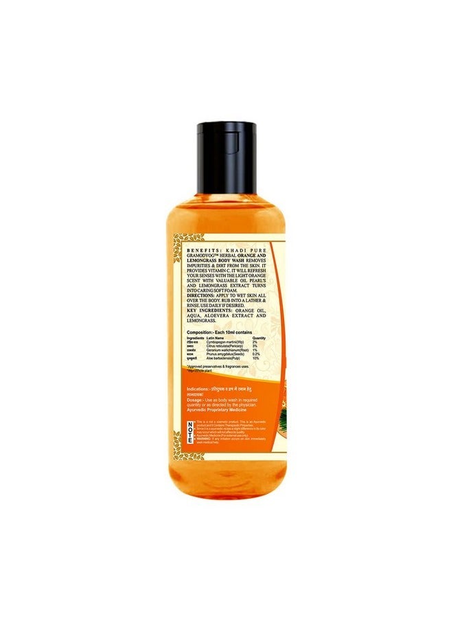 Khadi Pure Herbal Orange & Lemongrass Body Wash, 210 Ml  - Image 2