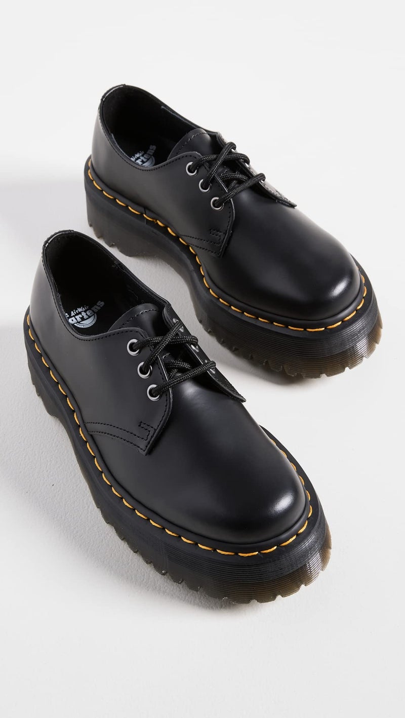 Dr Martens Dr. Martens Unisex 1461 Quad Leather Platform Shoes, Black Polished Smooth, 5 US Women/4 US Men - Image 5