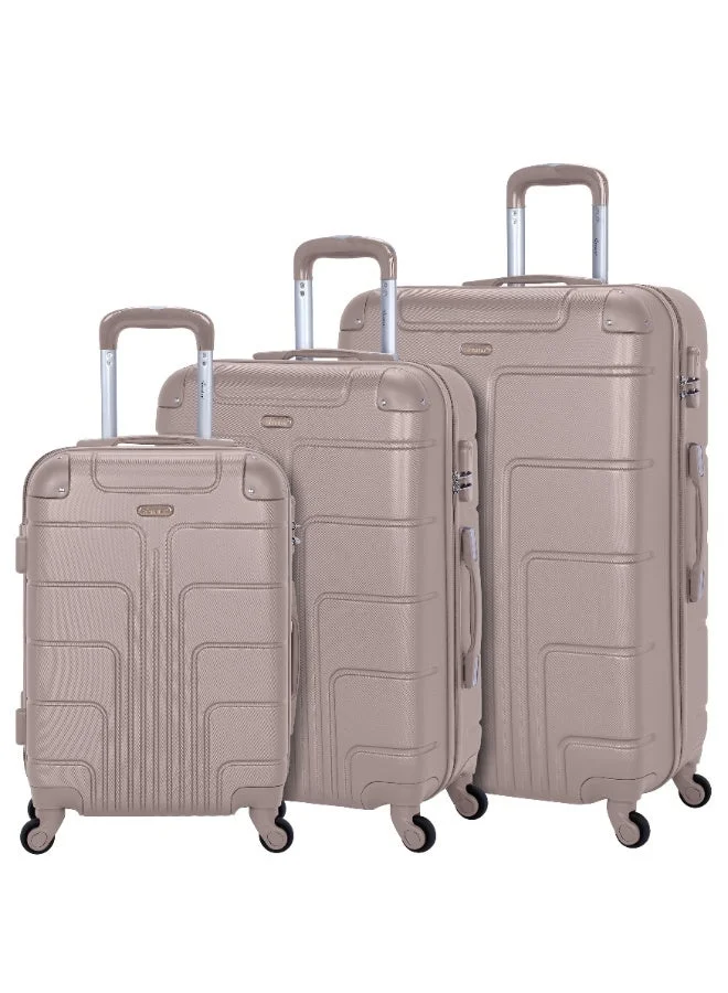 SENATOR Hard Case Travel Bag Trolley Luggage Set of 3 ABS Lightweight Suitcase with 4 Spinner Wheels A1012 Khaki