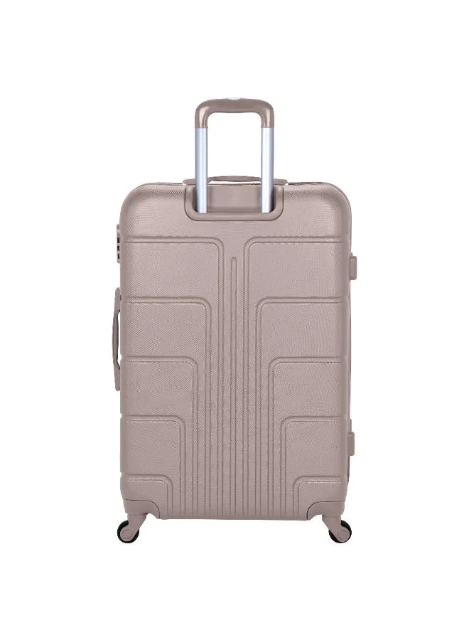 Senator Khaki Hard Case Travel Bag Trolley Luggage Set of 3 ABS Lightweight Suitcase with 4 Spinner Wheels A1012 Khaki  | Best Price UAE