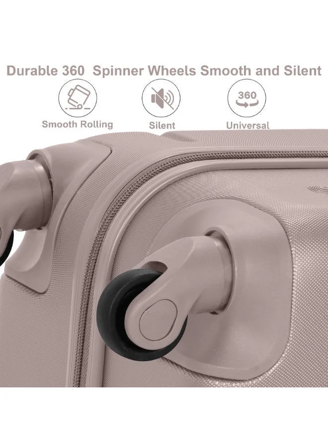 Senator Khaki Hard Case Travel Bag Trolley Luggage Set of 3 ABS Lightweight Suitcase with 4 Spinner Wheels A1012 Khaki  | Best Price UAE