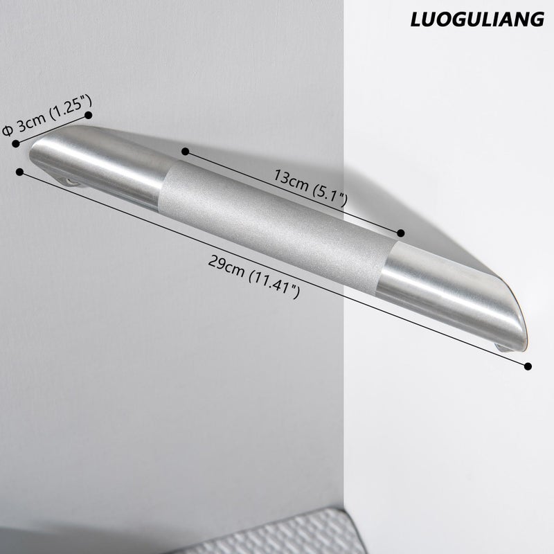 LUOGULIANG Shower Foot Rest for Shaving Legs, Wall Mounted Shower Foot Ledge, Antislip Stainless Steel Bar Foot Ledge for Bathroom, Brushed Nickel - Image 3