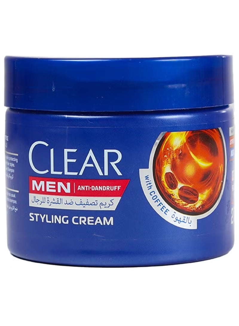Clear Men Anti-Dandruff Hair Styling Cream with Coffee, 275ml