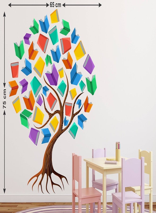 Wallstick Tree with Books wallsticker (Vinyl 75 cm x 65 cm) - Image 2