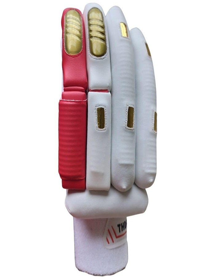 THRAX ST 1800 Cricket Batting Gloves Men’s Right Hand White Red Gold - Image 5