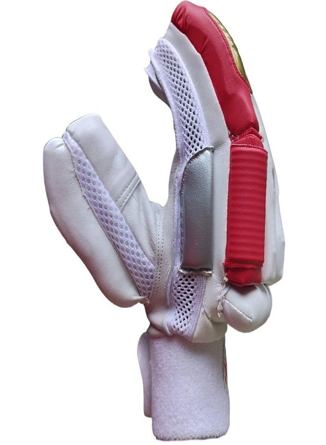 THRAX ST 1800 Cricket Batting Gloves Men’s Right Hand White Red Gold - Image 4