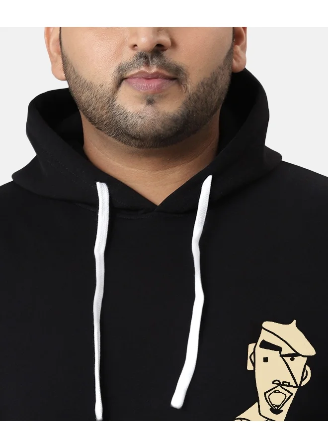 Instafab Plus Instafab Plus Men's Jet Black Beret Man Hoodie