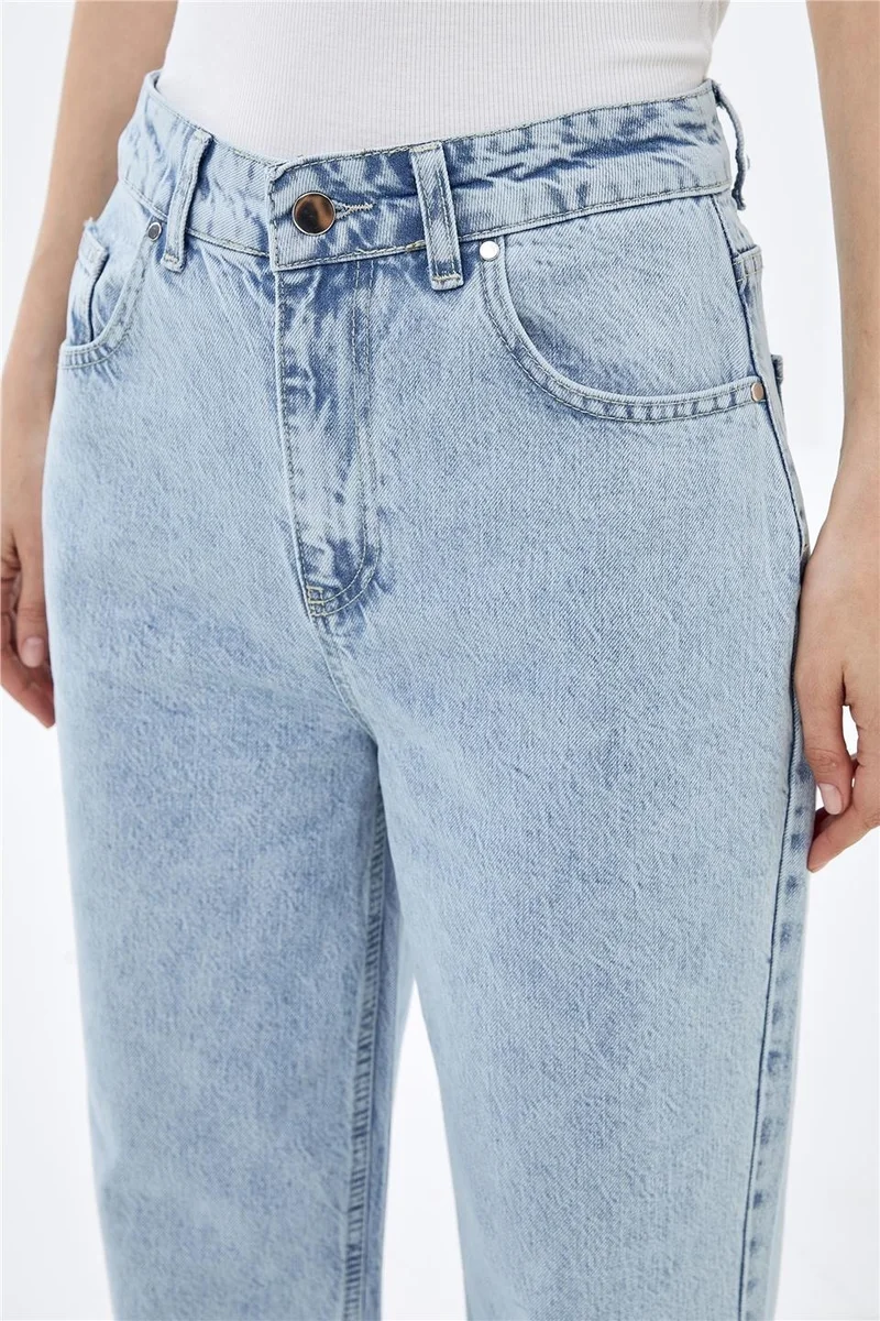 بيسز اوف ميلون Light Blue Wide Leg High Waist Jeans