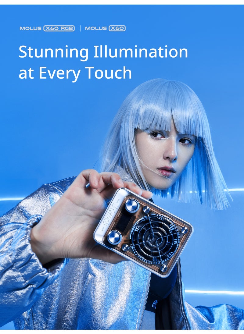 Zhiyun ZHIYUN Molus X60 [Official] 60W RGB Video Light with Grip Battery, Portable COB Photography Lighting, APP Control •CRI 95• TLCI 98• 15 Scenes for Video Recording/Portrait Shooting/TVC (Combo Package)  - Image 2