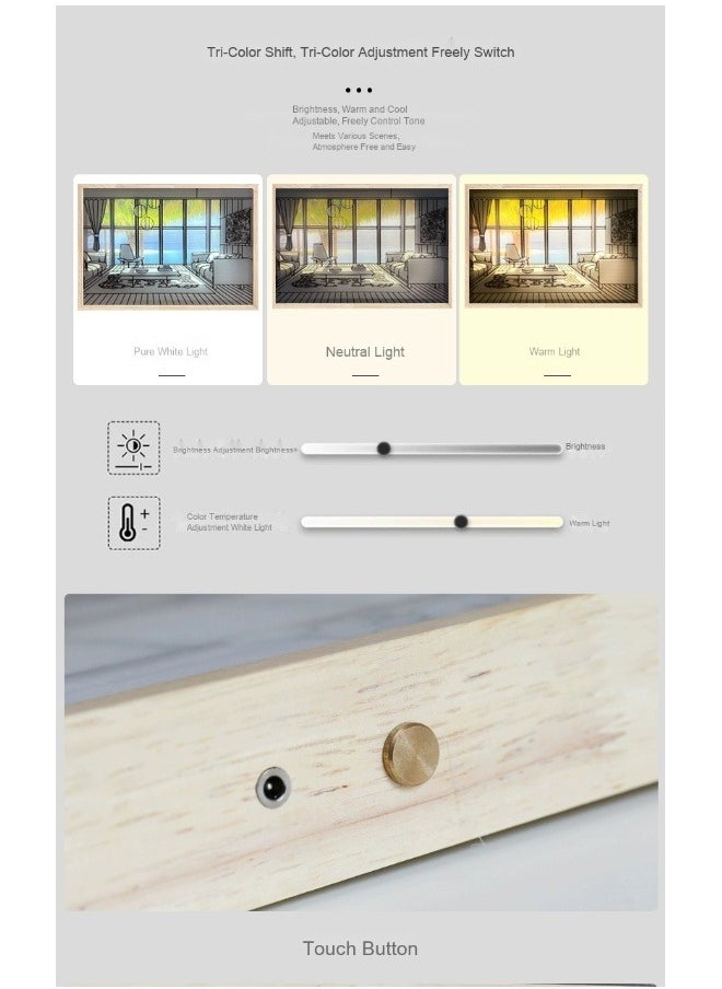 Slam Dunk 8-Inch Three-Color Wireless Touch Color-Changing Decorative Light Panel  - Image 5
