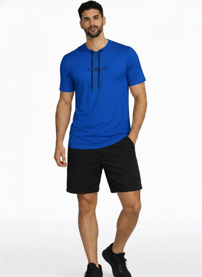 Prima Ace Royal Blue Men's T-Shirt with Cap Gym Addict Premium Royal Blue for Men | Best Price UAE