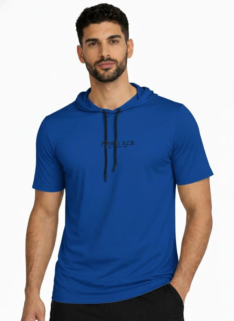 بريما إيس رجالي T-Shirt with Cap عشاق الجيم بريميوم Royal Blue