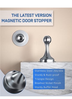 SYOSI Magnetic Door Stop Stainless Steel 201 Door Catch Holder No Drill Doorstop with 3m Self Adhesive Tape Screws for Stronger Wall Floor Mount Hold Door Open  - Image 5