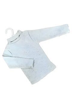Children's Winter High-Neck Basic T-Shirt - Stylish Design with Long Sleeves and Soft Lined Wool Fabric light green