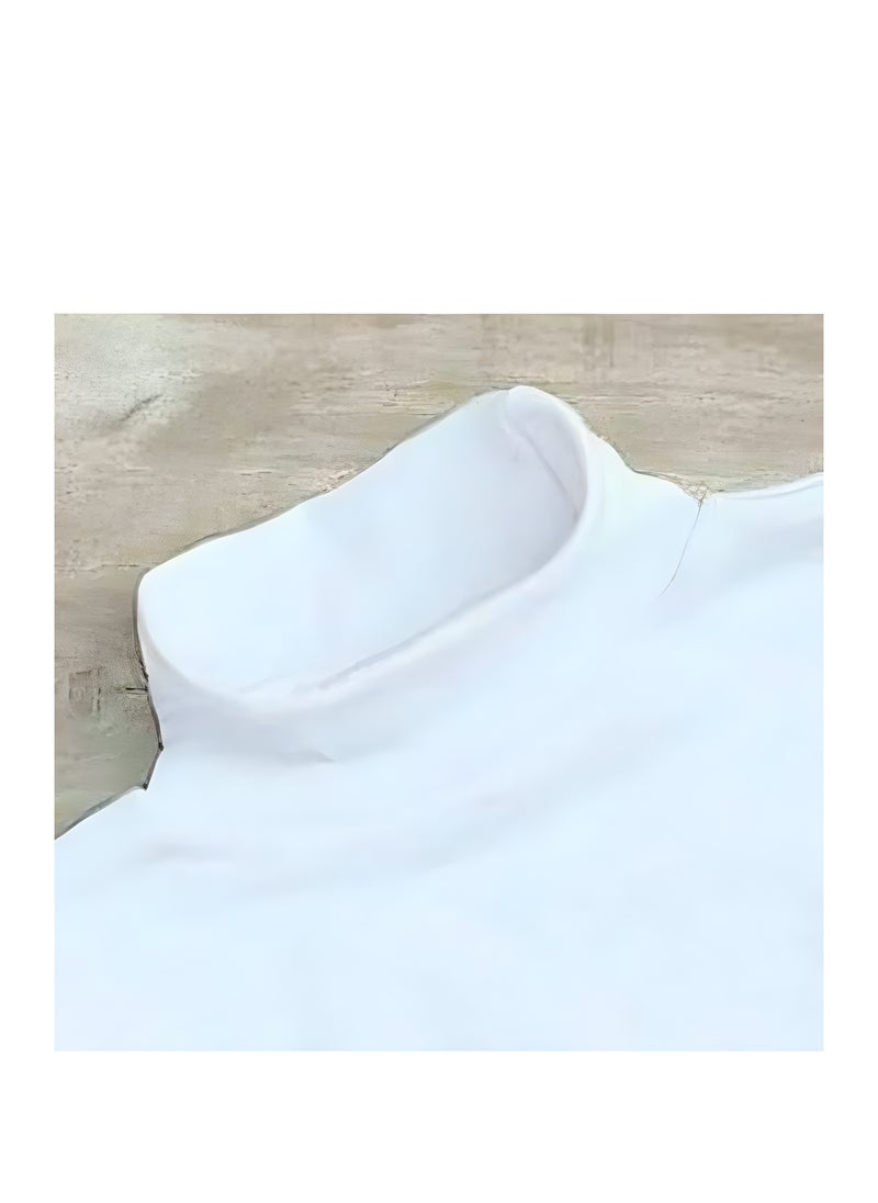 Generic - Children's Winter High-Neck Basic T-Shirt - Stylish Design with Long Sleeves and Soft Lined Wool Fabric light green - Image 1