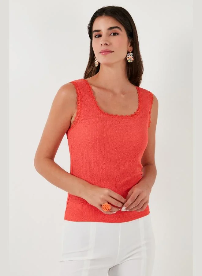 ليلا بلوزة نسائية بدون أكمام بياقة مربعة ورباط سميك