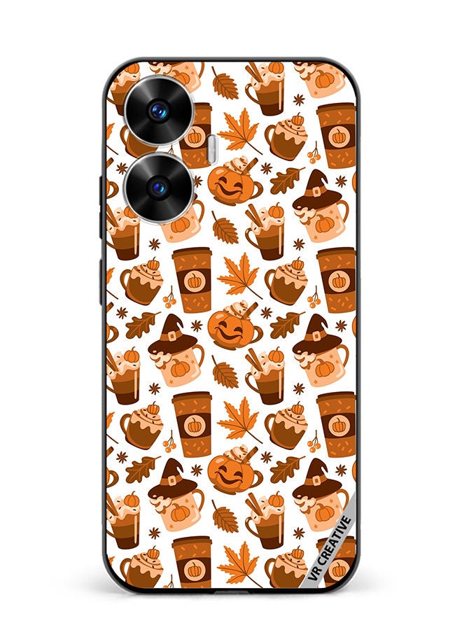 VR CREATIVE Protective Case Cover For Realme C55 Coffee Of Different Type Cozy Print Autumn Mood Design Multicolour - Image 1