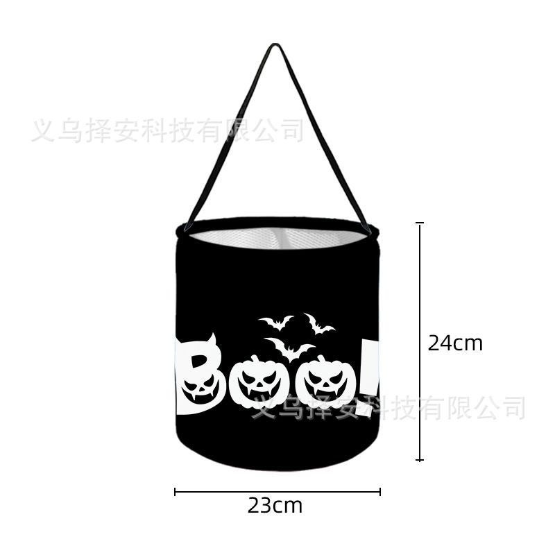 Ze An Halloween Candy Bucket with Pumpkin Ghost Design, LED Light-Up Trick-or-Treat Bag for Children's Day - Image 1