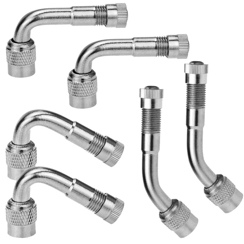 6Pack Valve Stem Extenders Mellbree 45 Degree 90 Degree 135 Degree Schrader Tire Valve Extension Compatible for Dual Wheels Passenger Cars RV Stroller Bicycles Motorcycles and Trailers