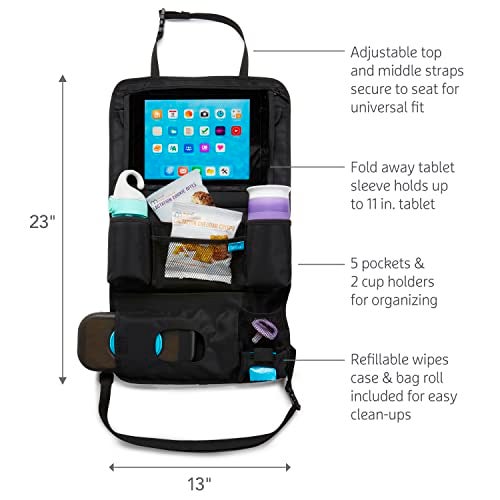 Munchkin® Brica® Car Backseat Organizer™ with Tablet Holder and Wipes Case, Black - Image 2