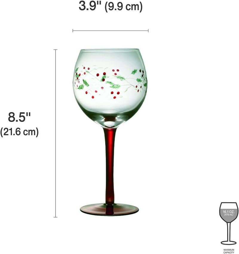 Pfaltzgraff Pflatzgraff Winterberry Wine Goblets Set Of 4 Clear 13 fluid ounces - Image 2