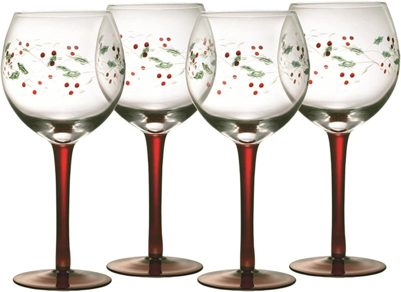 Pfaltzgraff Pflatzgraff Winterberry Wine Goblets Set Of 4 Clear 13 fluid ounces - Image 1