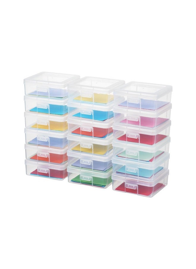 Novelinks - novelinks Stackable Plastic Clear Storage Box Containers with Latching Lid - Art Craft Supply Organizer Storage Containers for Pencil Box, Lego, Crayon, Beads, Jewelry (18 Pack Small -Clear) - Image 1