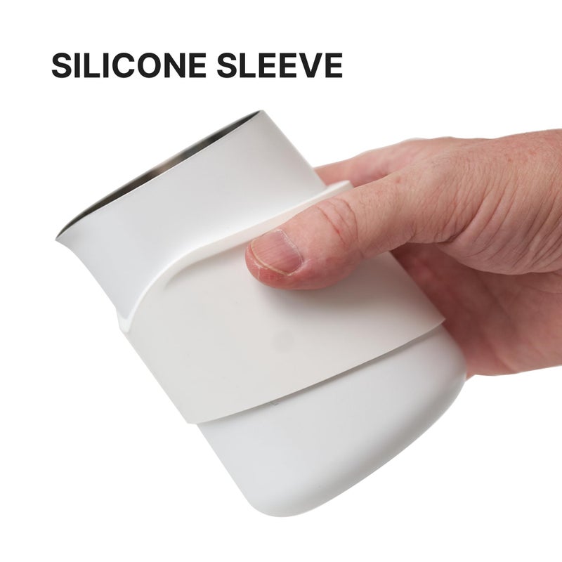 Subminimal Flowtip Handless Jug | Stovetop Milk Frothing  Foaming Pitcher For Premium Barista-Style Coffee | Cappuccino & Latte Art Pouring Jug With Ergonomic Heat Resistant Handle | 450Ml  White - Image 5