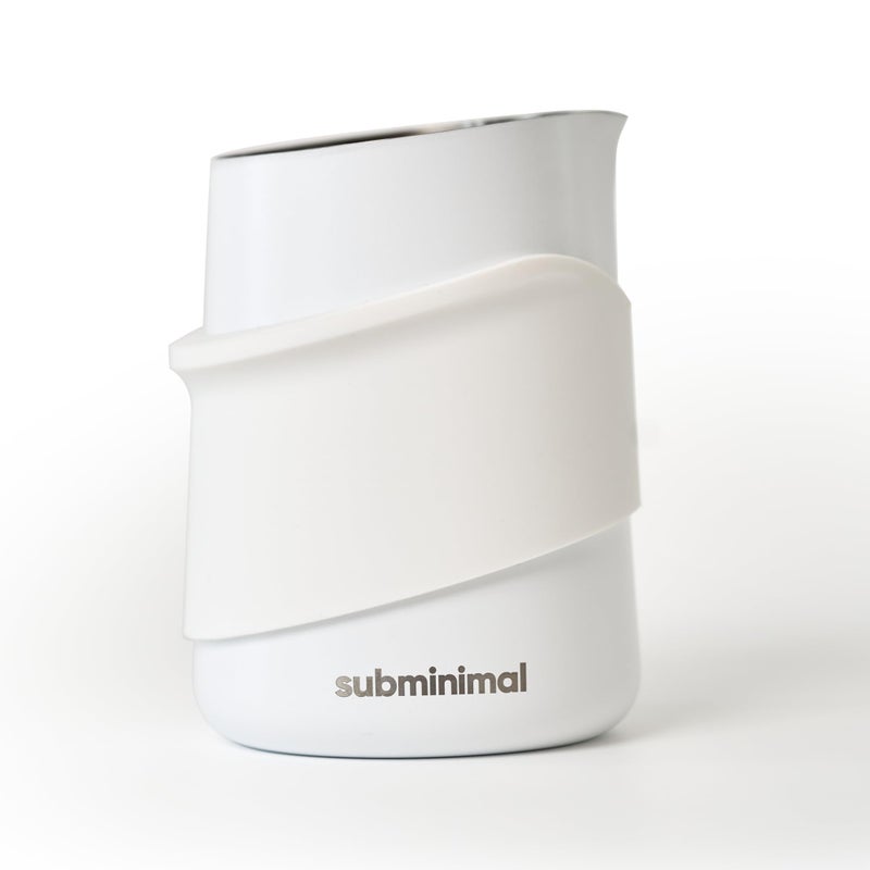 Subminimal Flowtip Handless Jug | Stovetop Milk Frothing  Foaming Pitcher For Premium Barista-Style Coffee | Cappuccino & Latte Art Pouring Jug With Ergonomic Heat Resistant Handle | 450Ml  White - Image 1