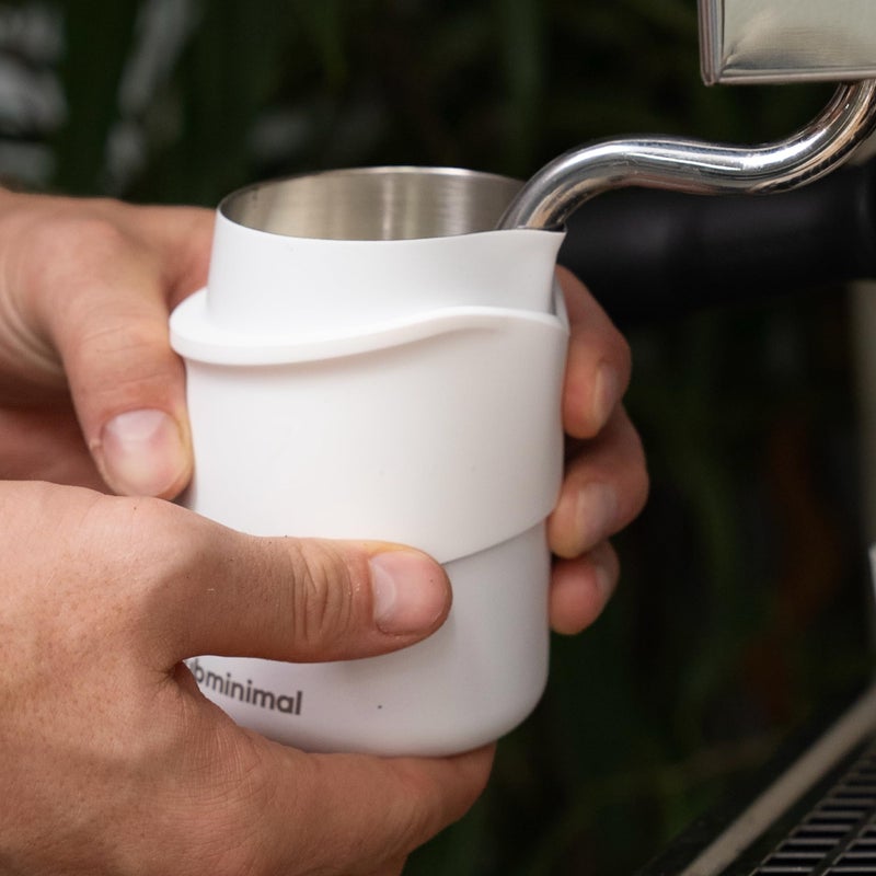 Subminimal Flowtip Handless Jug | Stovetop Milk Frothing  Foaming Pitcher For Premium Barista-Style Coffee | Cappuccino & Latte Art Pouring Jug With Ergonomic Heat Resistant Handle | 450Ml  White - Image 3