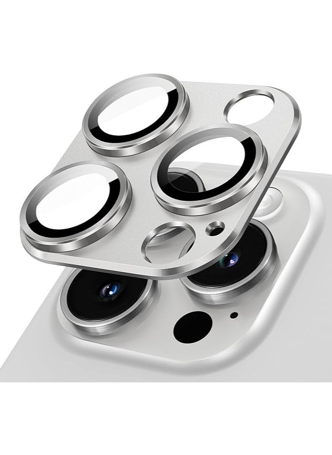 Generic - For iPhone 16 Pro/iPhone 16 Pro Max Camera Lens Protector [Drop Protection] [Full Coverage] [3D Metal] [Case Friendly] Tempered Glass Camera Cover for iPhone 16 Pro Max—Titanium Sliver - Image 1