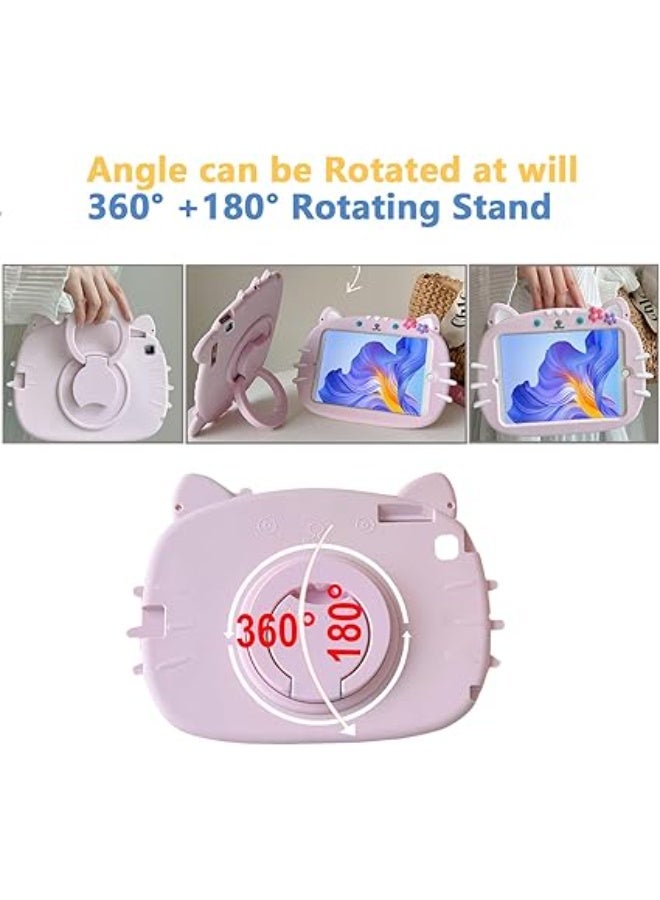 حافظة للأطفال متوافقة مع هونر باد X8 مقاس 10.1 بوصة 2022 / هونر باد X8 لايت / هواوي ميت باد SE 10.1 بوصة 2022 / ميت باد T10s 10.1 بوصة 2020 / ميت باد T10 9.7 بوصة 2020 / إنجوي تابلت 2 10.1 – غطاء حماية من السيليكون مضاد للصدمات بزاوية واقية – مزود بحامل قابل للطي ومقبض مريح – تصميم آمن ومتين مناسب للأطفال - Image 4