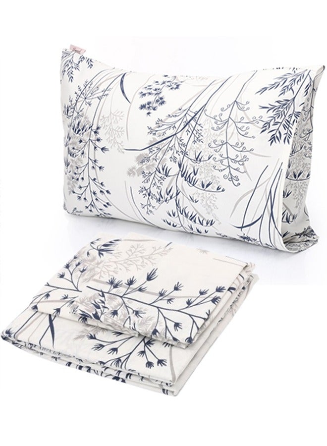 سنوز طقم ملاية سرير باستيك قطعتين، ملاية + كيس وسادة إضافي، تصميم بريز بلو - Image 1