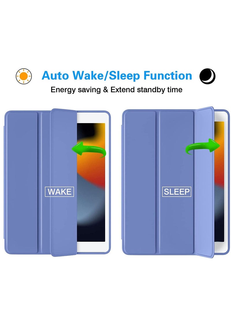 Case for iPad 9/8/7 Generation/iPad 10.2 Case 2021 with Pen Holder, Smart Folio Soft TPU Protective Case for iPad 8th/7th Generation 2020/2019 [Auto Sleep/Wake Function] (Purple) - Image 4