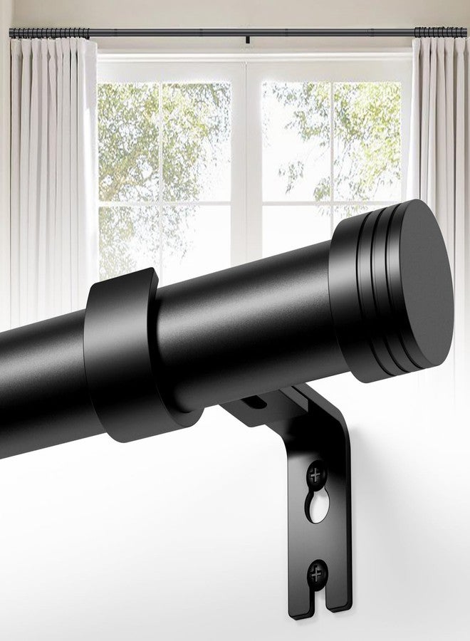 Hoople Curtain Rods for Windows 16 to 144 Inches, 1 Inch Diameter Adjustable Heavy Duty Curtain Rod Set with Aluminium Finials Modern Design and Easy Installation - Image 1