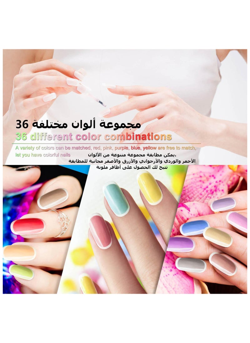 Maykawe - 36 Color Nail Polish Nail Art Pigment Set UV Gel Builder Polish Solid Glue Extension Gel With One Nail Brush - Image 1