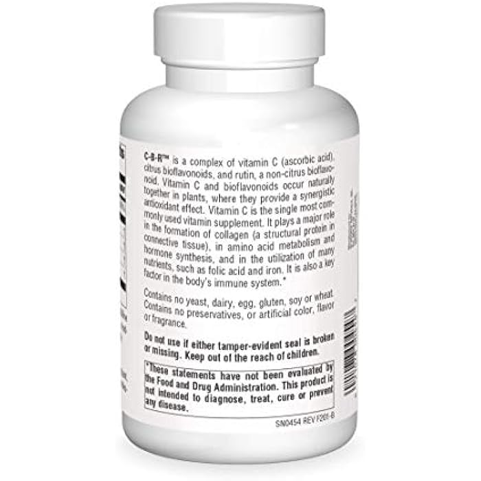 Source Naturals C-B-R - Vitamin C, Bioflavonoid Complex for Antioxidant Protection - 250 Tablets - Image 2