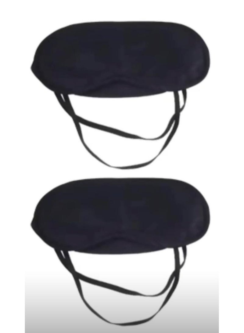 Generic 2 Black Sleep Masks, Super Soft Face Masks and Adjustable Eye Patches Eye Masks for Travel and Napping  - Image 1