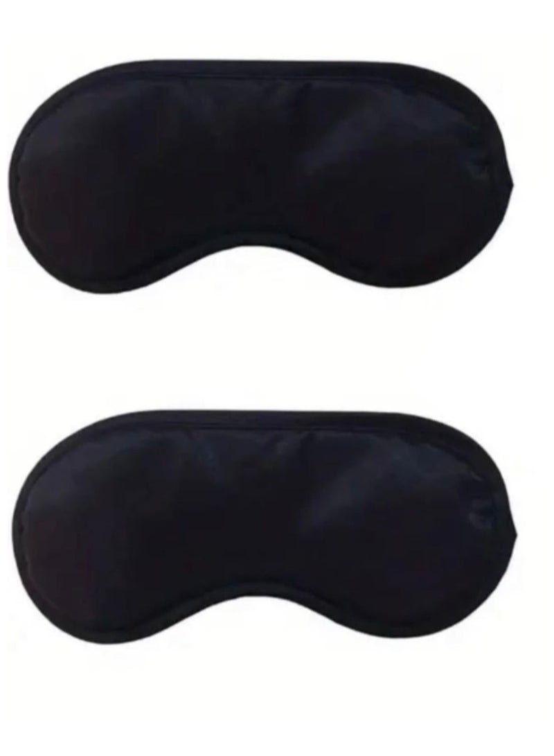 Generic 2 Black Sleep Masks, Super Soft Face Masks and Adjustable Eye Patches Eye Masks for Travel and Napping  - Image 2