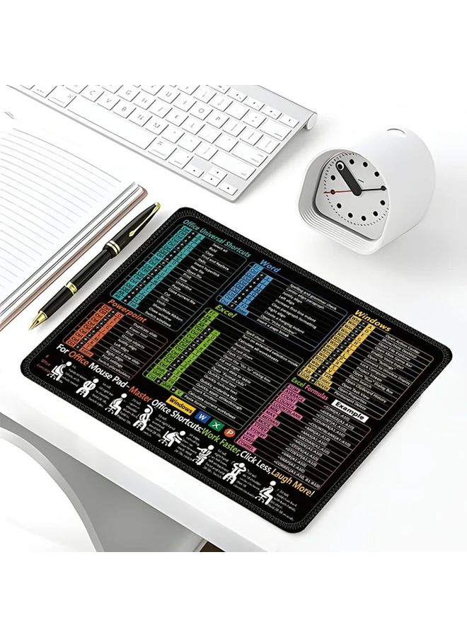 Black Mac Shortcut Mouse Pad Compact Nonslip Desk Mat For Office Gaming Productivity - Image 4