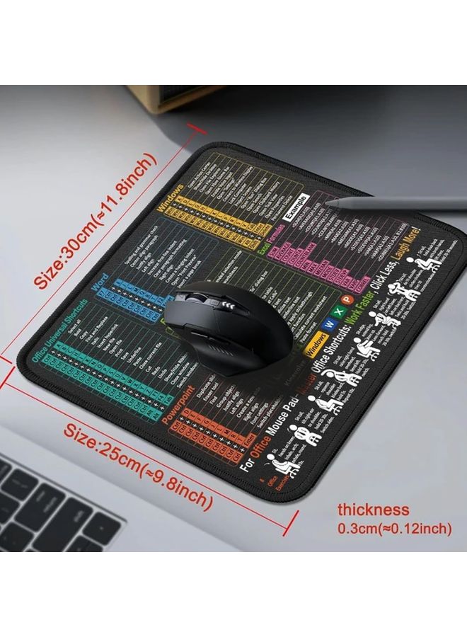 Black Mac Shortcut Mouse Pad Compact Nonslip Desk Mat For Office Gaming Productivity - Image 2