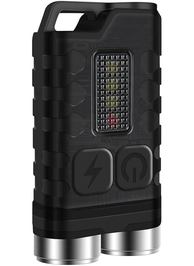 PROMASS promass V3 Small Powerful EDC Flashlight with Red UV Blue Light -Super Bright 900LM Rechargeable Mini Pocket LED Keychain Flash Light - 10 Mode, USB-C, IP65 Waterproof, Magnet, Black  - Image 1