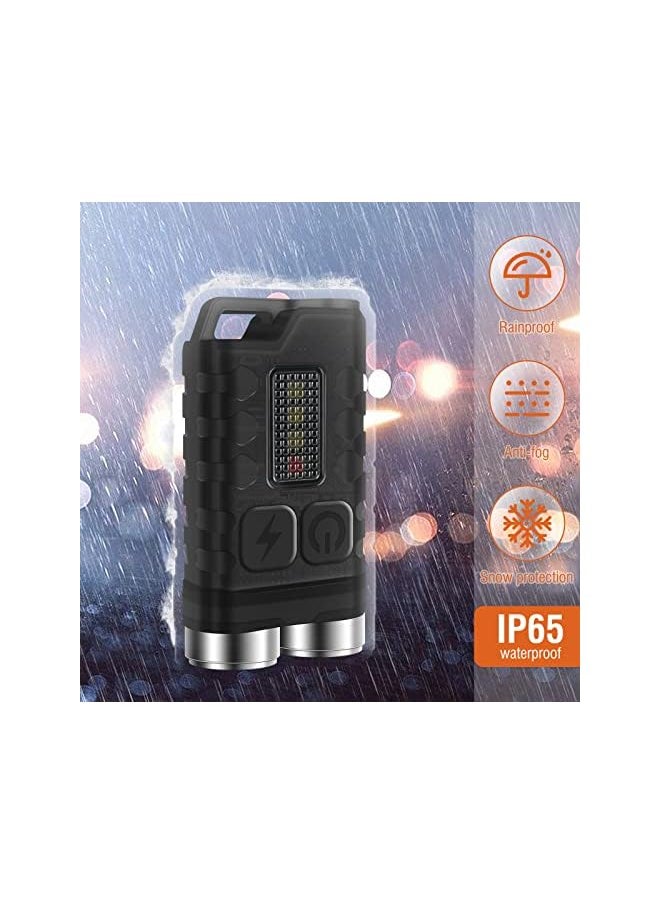 PROMASS promass V3 Small Powerful EDC Flashlight with Red UV Blue Light -Super Bright 900LM Rechargeable Mini Pocket LED Keychain Flash Light - 10 Mode, USB-C, IP65 Waterproof, Magnet, Black  - Image 5