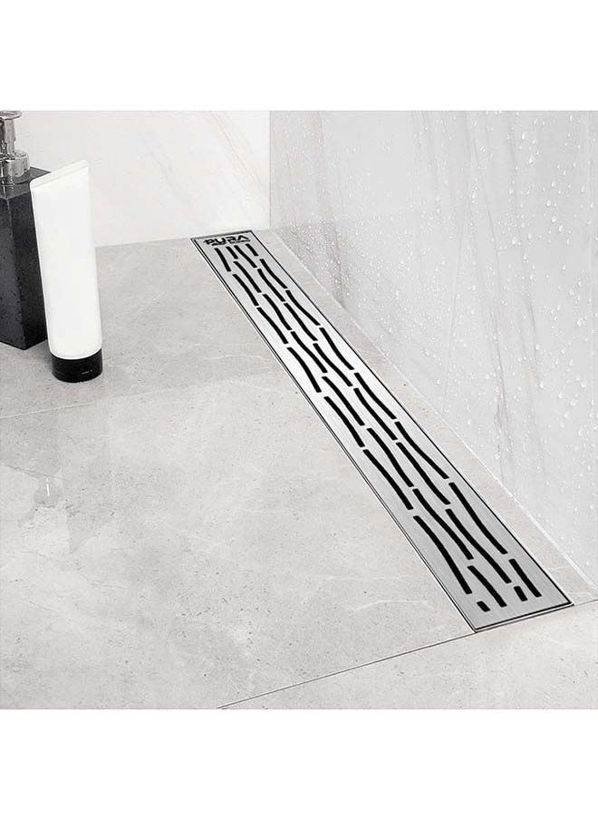 Pura - Shower Drain Wave 75 Cm -Silver - Image 1