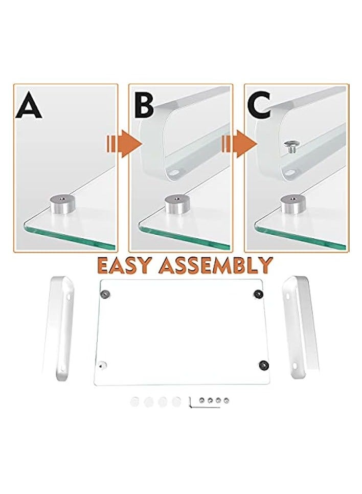 erorex Clear Computer Monitor Stand Riser Multi Media Desktop Stand for Flat Screen LCD LED TV, Laptop/Notebook, with Tempered Glass and Metal Legs, HD02T-001P  - Image 4